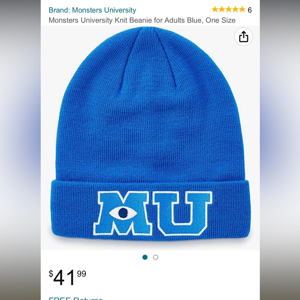 Monsters University Knit Beanie for Adults Blue, One Size